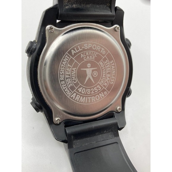 Armitron Men’s All Sport Black Rasin Digital Quartz Watch 40/8253 New Batt - Picture 7 of 7